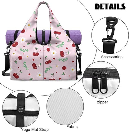 Yoga Mat Bag for Women Men Large Carryall Tote with Adjustable Shoulder Strap for Gym Yoga Travel Pilates Office