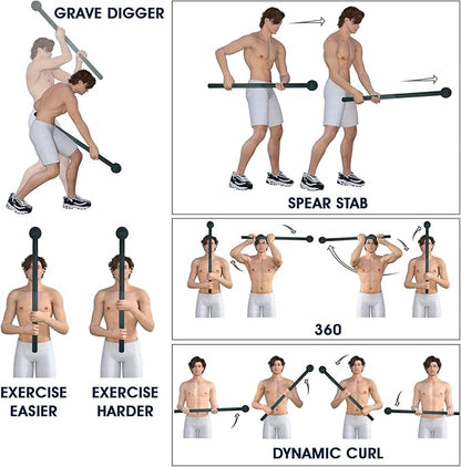 Yes4All Steel Mace Bell for Strength Training - Support Full Body, Muscles, Shoulder, Grips & Forearms Workouts to Rehabilitation, Stretching 5, 7, 10, 15, 20, 25, 30lb For Woman & Man
