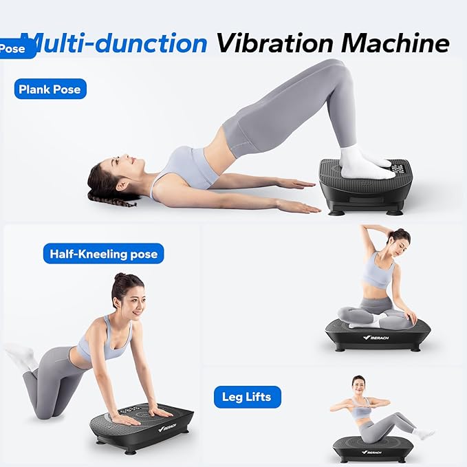 MERACH Vibration Plate Exercise Machine, Whole Body Workout Equipment for Women, Bluetooth and Silicone Pedal, Vibration Plate with Auto Mode, Vibrate Fitness Platform for Home