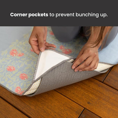 Yoga Drip Yoga Towel - Non Slip Hot Yoga Mat Towel With Corner Pockets, No-Skid Grip, and Built-in Alignment Lines | Soft, Moisture Wicking, and Sweat Absorbent | No Bunching, Stays in Place 72" x 25"