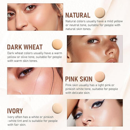Flawless Eraser Foundation Stick,Korean Hydrating Lightweight Foundation Stick with Brush,Multi-Use Foundation Stick Makeup, Waterproof Thin and Cover Blemishes for All Skin Types (natural, 02)