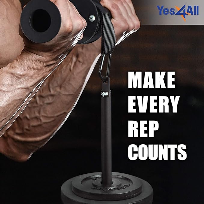 Yes4All Tricep Press Down Cable Machine Attachment Set, LAT Pulldown Attachment, Cable Machine Accessories for Home Gym