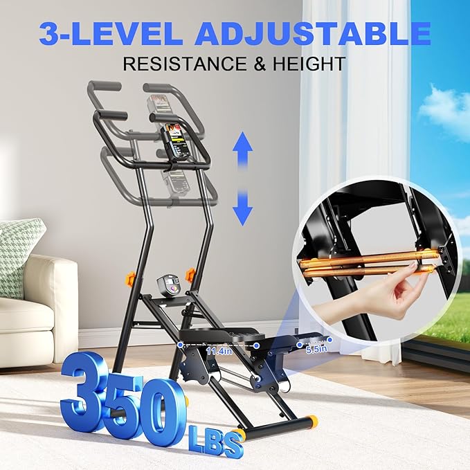 Stair Stepper for Home Gym, 350lbs Vertical Climber Machine with LCD Display, Non-Slip Pedals & 350lb Capacity Compact Folding Cardio Exercise Climber