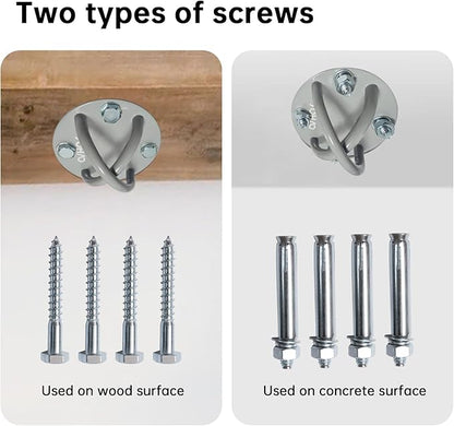 Wall Ceiling Mount Bracket for Suspension Straps, Aerial Yoga Swing & Hammock, Gymnastic Rings, Boxing Punching Bags, Body Strength Gym Equipment and Battle Ropes