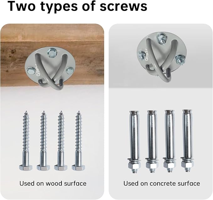 Wall Ceiling Mount Bracket for Suspension Straps, Aerial Yoga Swing & Hammock, Gymnastic Rings, Boxing Punching Bags, Body Strength Gym Equipment and Battle Ropes