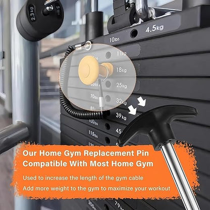 4 Pcs Weight Stack Pin,3/8 Inch Heavy Duty Gym Pins for Weight Stack,Weight Lifting Pins for Universal Home Commercial Gym Strength Training Equipment,Weight Lifting Accessories