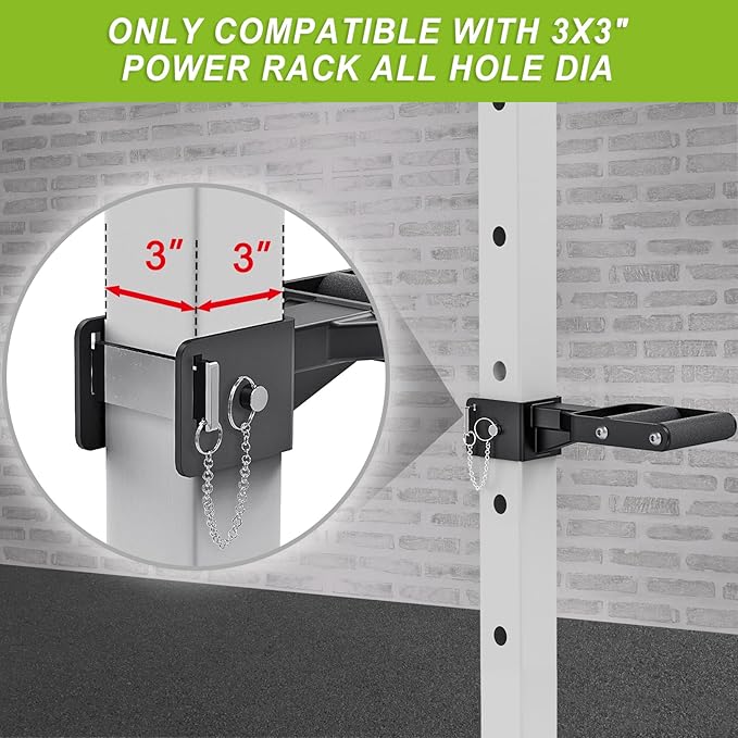 Kipika Y-Shaped Dip Bar for Power Cage with 5/8" or 1" Hole - Dip Bar Attachments for Home Gym - Heavy Duty Power Rack Attachments - Squat Rack Accessories for Strength Training