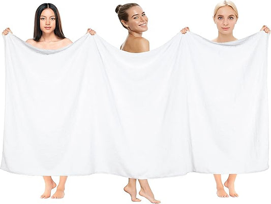 Cotton Paradise 100% Cotton 40x80 Oversized Bath Sheet, Extra Large Turkish Bath Towels for Bathroom, White Bathsheet