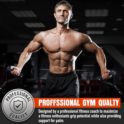 Heavy Duty Exercise Handles, Gym Cable Handles for Cable Machine Attachments, D Handle Cable Attachments, Handles for Resistance Bands, Workout Accessories, Fitness Equipment for Home Gym