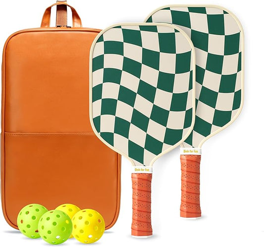 Pickleball Paddles Set of 2/4- USAPA Approved Graphite/Fiberglass Pickleball Racket, 2 Pickleball Rackets, 4 Balls and 1 Portable Carry Bag, Aesthetic Pickle Ball Set for Men Women Beginners