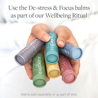 Scentered Aromatherapy Balm Stick Duo for Stress-Relief & Focus - Roll On Essential Oil Blends of Rosemary, Mint, Chamomile - Aromatherapy Gifts for Women - De-Stress & Focus