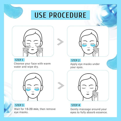 Under Eye Patchs Hyaluronic Acid Eye Mask for Dark Circles and Puffiness Wrinkle Eye Bags 30 Pairs