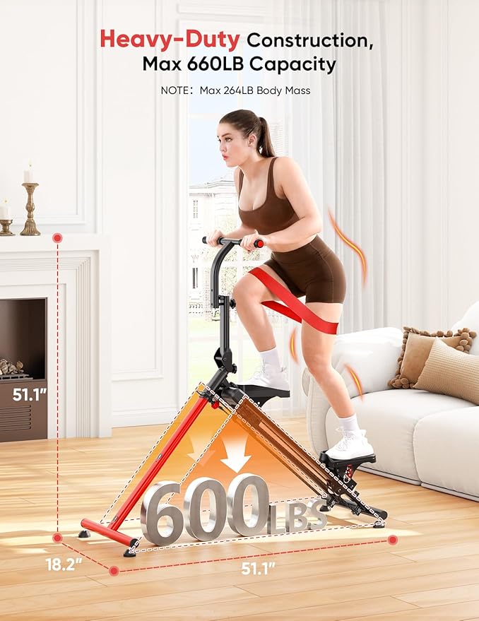 YOLEO Steppers for Exercise at Home, Adjustable Stair Stepper with 3 Workout Modes,Folding Cardio Stair Master with Adjustable Handlebar&Oversized Pedal,90% Pre-Assembled Stair Climber with Caster Mat