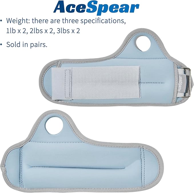AceSpear Wrist Weights with Thumb Loops Lock for Men Women 1lb*2 2lbs*2 3lbs*2 Ankle Weights Weighted Gloves for Running Strength Training Walking Exercises