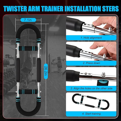 Premium Twister Arm Trainer, Adjustable 40-100lb Chest Workout Equipment for Men & Women, Portable Detachable Design for Home Gym, Arm Chest and Shoulder Muscle Strength Exerciser Training