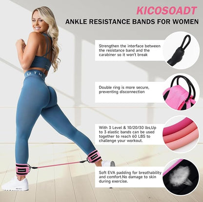 Ankle Resistance Bands,Ankle Weights,Glute & Lower Body Exercises Equipment,Pilates Equipment for Ankle,Workout Sets for Women,Resistance Bands for Working Out,Exercise Bands for Butt Lift
