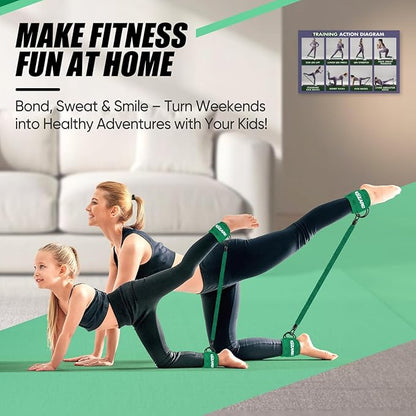 Ankle Resistance Bands with Cuffs, Ankle Weights Bands for Working Out, Women Leg and Glutes Workout Equipment, Exercise Bands for Kickbacks, Butt and Booty Trainer, Home Gym Fitness Equipment