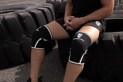 Knee Sleeves (1 Pair) Free Gym Bag - Knee Sleeve & Compression Brace for Squats, Fitness, Weightlifting, and Powerlifting - Gymreapers 7MM Sleeve Pair - For Men & Women - 1 Year Warranty (Small)