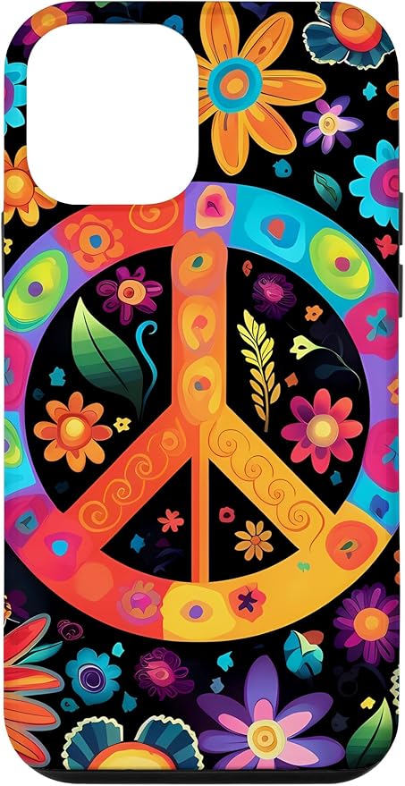 iPhone 12 mini Peace Sign Hippie Floral Case