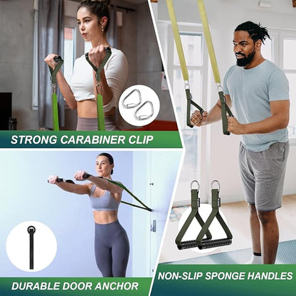 LEEKEY Resistance Bands, Exercise Bands with Handles,Pull Up Assist Bands - Bands for Working Out,Band for Men and Women Fitness Training, Physical Therapy,Home Workouts