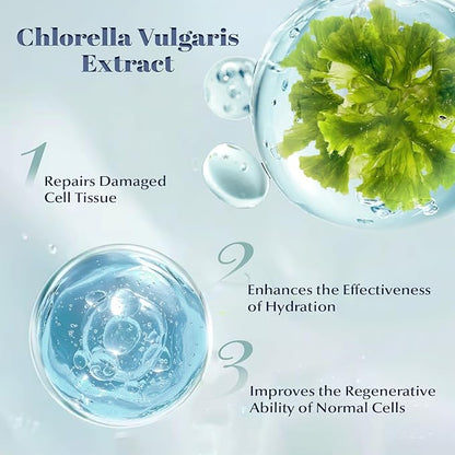 Chlorella Deep Hydrating Mask,with Bio-Collagen,Hyaluroic Acid and Chorella | Sheet Facial Mask Skincare | Improves Hydrating,Firming,Glowing | Skin moisturizer masks,5ea