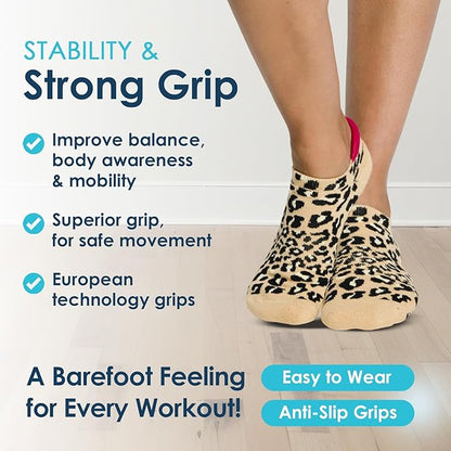 Tucketts Crew Closed Toes Non-Slip Grip Socks - Anti Skid Yoga, Barre, Pilates, Home & Leisure, Pedicure
