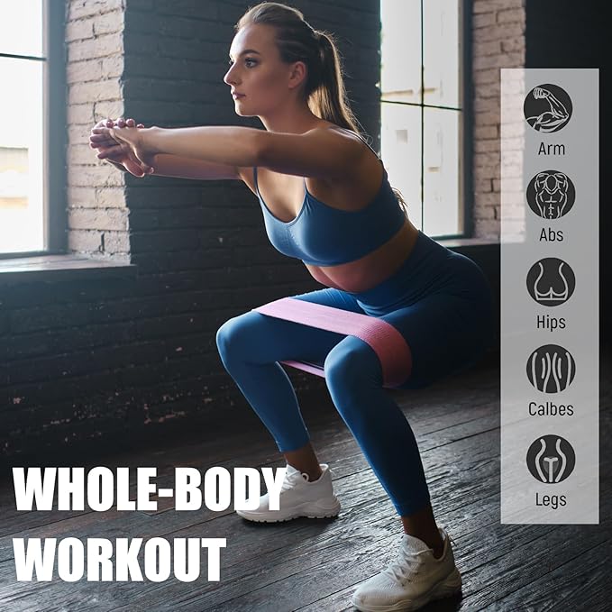 15 Pcs Non-Slip Fabric Resistance Bands for Women & Men - Booty Bands Set for Legs, Butt, Glute Workouts at Home Gym, Yoga, Pilates