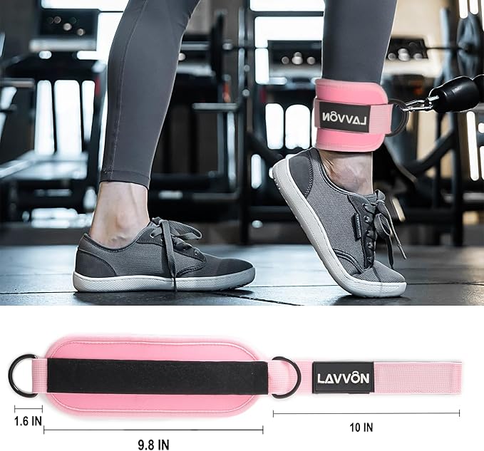 Ankle Straps for Cable Machines Kickbacks - Adjustable Comfort Ankle Cable Attachments for Gym Ankle Cuff Cable Machine Glute Kickback Straps - Leg Extensions, Curls & Ankle Cuffs Women