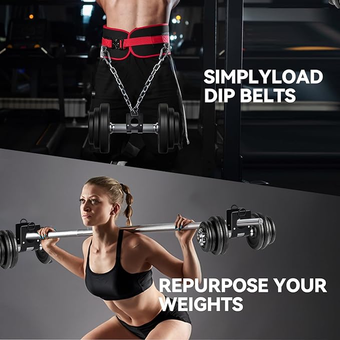 Home Gym Clips : Load Dumbbells on Barbells, Turn Bars into Landmines, T-Bar Row with Any Grip, Hook Dumbbells on Dip Belts, Versatile Weightlifting Accessory