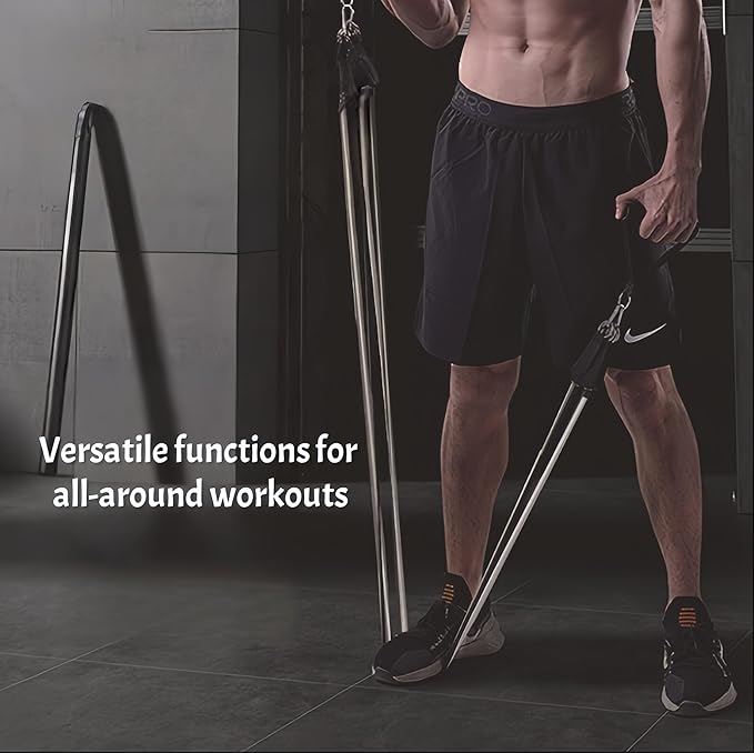 Heavy Resistance Bands Serious Steel Workout Bands - Multi-Functional Adjustable Detachable High Elasticity Non-Slip Durable for Full-Body Workout Home Gym Outdoor Exercise Men Women