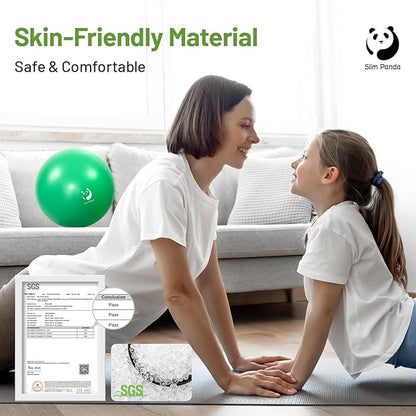 Slim Panda Pilates Ball, 9 Inch Small Exercise Ball, Anti Burst Mini Yoga Ball for Stability, Workout, Barre, Core Strength, Physical Therapy, Balance, Stretching