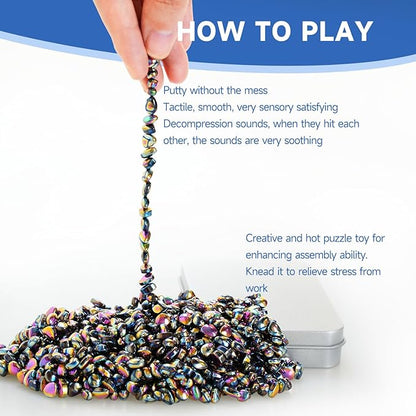 550pcs Ferrite Putty Fidget Toys for Adults - Stress Relief Desk Gadgets with Magnetic Beads, Professional Sensory Toys for Office Anxiety & Focus, Gifts for Men Women