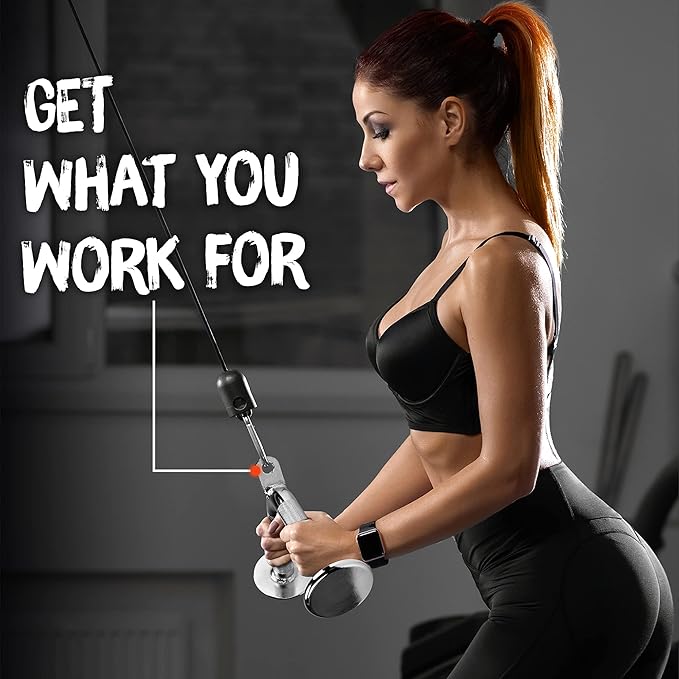 Yes4All Cable Machine Attachment, Tricep Straight Bar, V Bar, LAT Pulldown Attachments/Accessories Load 880lbs for Home Gym