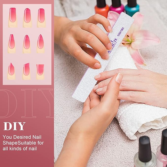 Canvalite 25 PCS Nail File Professional Nail Files Reusable Double Sided Emery Board(80/80 Grit) Nail Styling Tools for Home and Salon Use