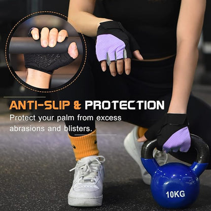 Sunnex Gym Gloves - Fingerless, Breathable Workout Gloves for Weightlifting, Cycling & More