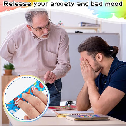 36 Pcs Anxiety Sensory Stickers Mental Health Stickers Fidget Textured Strips Toys Adhesive Tactile Calm Relief Items for Adults Desk School Counselor Classroom(Hero Style)