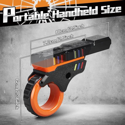 Fidget Gun Slider Toy for Kid Adult, Plastic Fidget Slider Ring Push Clicker Gun for Stress Relief Relax EDC, Textured Finger Spinner Flip Sensory Toy, Cool Birthday for Boy Girl Man