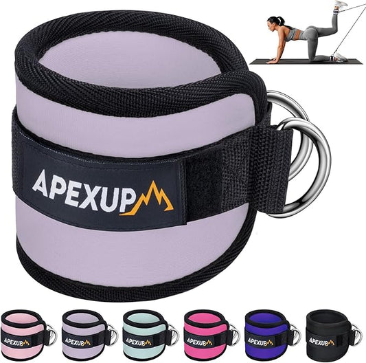APEXUP Ankle Strap for Cable Machine, Ankle Resistance Bands, Cable Kick Back Straps for Gym, Glute Workouts, Leg Extensions, Adjustable Straps with Neoprene Padding