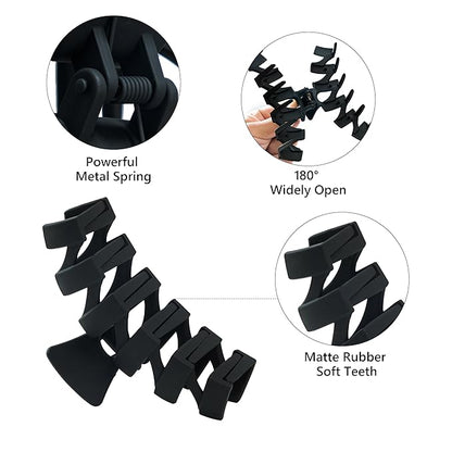 8PCS Hair Clips for Women, Flower Claw Clips for Thick Hair, Non-Slip Hair Accessories with Multi-Styles, Neutral Colors Hair Claw Clips and Variety Pack, Ideal for Girls