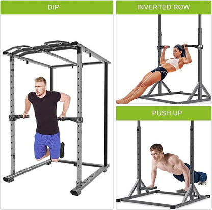 Dip Bar Attachment for Power Rack, Non-Slip Wide & Narrow Grip Handles, 500 lbs Capacity, Squat Rack Attachment for Dips, Inverted Rows, Push-Ups