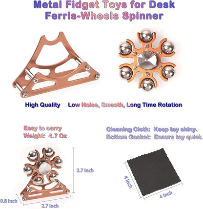 Desk-Toys for Fidget Ferris-Wheel-Spinner: 4mins Kinetic-Spinning Cool-Gadgets, Cool-Stuff Thing Toy for Office School Home Man Women Christmas, Stress-Relief Game Gifts for Adult Teen Children Kid