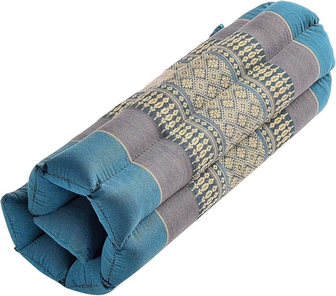 Rollable Cushion - Organic Kapok Filling, use Rolled or Flat for Yoga and Meditation, Lightweight, Great car or seat Cushion