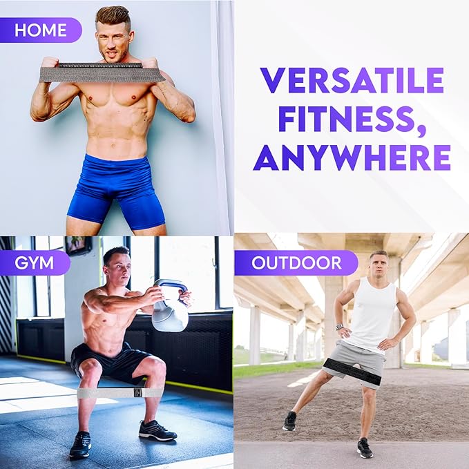 Wide Fabric Resistance Bands for Working Out | 3 Strength Level Non-Slip Exercise Booty Bands for Women & Men | Comes with a Bag and Tape Measure | for Gym, Yoga, Pilates