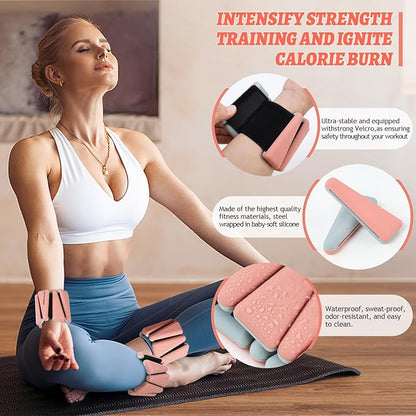 Ankle Weights Set of 2 (1 lb/2 lb/3 lb Each) Adjustable Wrist Weights for Women Men Wearable Arm Leg Weight for Pilates, Running, Walking, Workout, Yoga