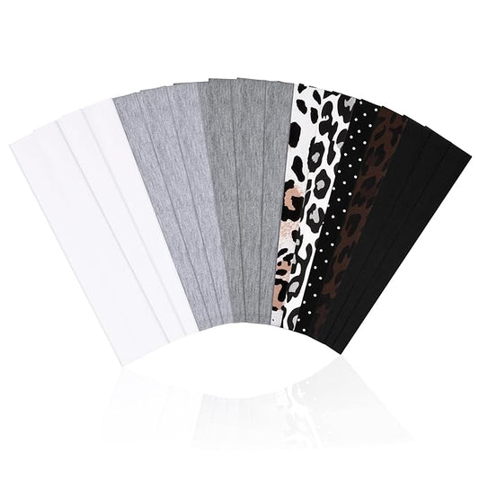 16Pcs Headbands for Women - Multicolor Absorb Sweat Non Slip Absorb Sweat Sports Hair Bands（ Soft Cotton Cloth Stretchy Headbands ）（Suitable for Fitness Yoga Outdoor Exercise ）