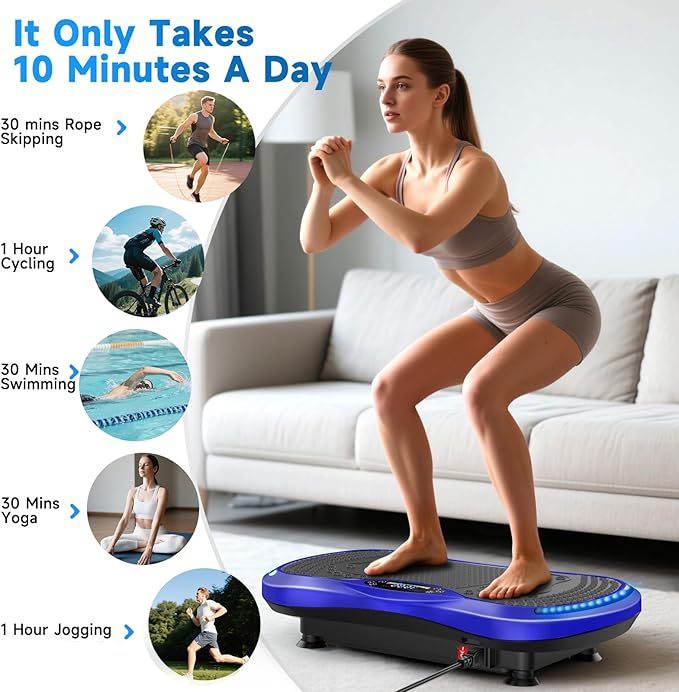 Vibration Plate Exercise Machine for Lymphatic Drainage, Vibration Machine for Full-Body Weight Loss Shaping, Vibrate Fitness Platform 400 Lbs & 200 Adjustable Speeds for Women Men Home Gym