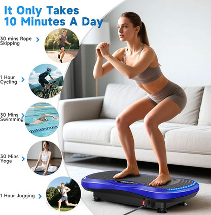 Vibration Plate Exercise Machine for Lymphatic Drainage, Vibration Machine for Full-Body Weight Loss Shaping, Vibrate Fitness Platform 400 Lbs & 200 Adjustable Speeds for Women Men Home Gym