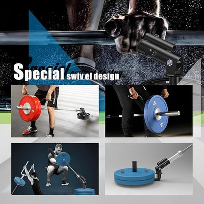 T Bar Row Landmine Attachment for 1" 2" Olympic Barbell Bars, 360° Swivel Landmine Base for Back or Full-Body Workout Home Gym Equipment