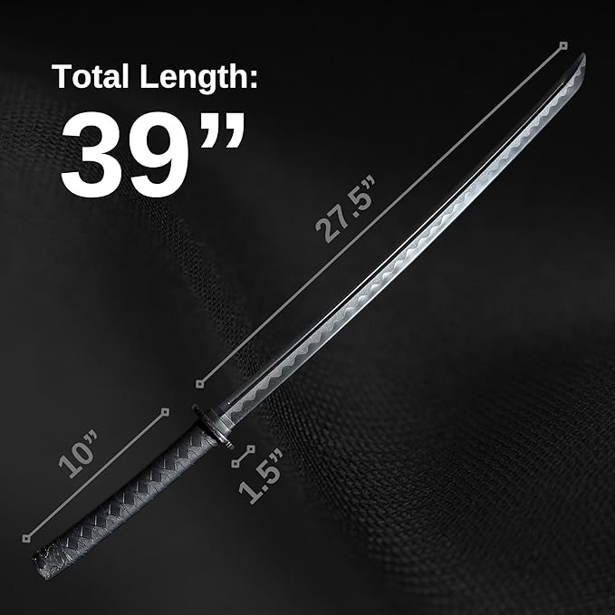 E-BOGU Polypropylene Training Sword (Long 39" and Short 23.5" Black Sword Set)