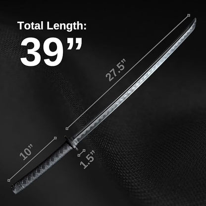 E-BOGU Polypropylene Training Sword (Long 39" and Short 23.5" Black Sword Set)